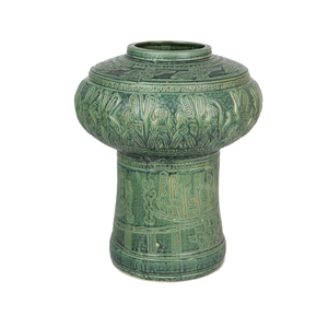 Traditional Design Drum Shape <b>Ceramic</b> Floor <b>Vase</b> Art Deco Design Imitative-antique Brown Chrysanthemum Patterns Home Decor - Product Image 1