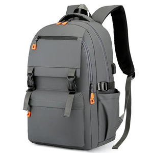 Sac à dos en nylon gris 15 pouces, imperméable, souple, unisexe, pour la randonnée en plein air, les voyages, avec fermeture à glissière et sangle détachable - Product Image 6