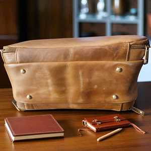 Luxury Genuine Leather Toiletry Bag <b>Mens</b> Dopp <b>Kit</b> Travel <b>Shaving</b> Wash Bag Large Cosmetic Pouch Wholesale Shop TYG-0209 - Product Image 4