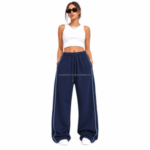 Pantalones Deportivos Extra Grandes Personalizados para Mujer, Felpa Francesa de Algodón 400-480 GSM, Impresión Serigrafiada para Ropa de Estar en Casa, Cordón Ajustable, Cómodos y Modernos - Product Image 1