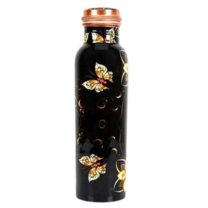Bouteille d'eau en cuivre avec poignée, grande capacité 1000 ml, 100 % pure, pour le bureau, le yoga, bienfaits ayurvédiques, idéale pour offrir - Product Image 4