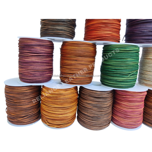 Custom 1mm Width Natural Round Antique Leather <b>String</b> Flexible Soft Genuine Cowhide Cord for Beading - Product Image 6