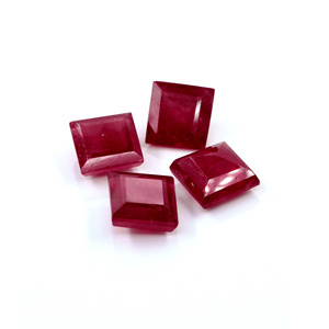 Rubis naturels de Bangkok, carrés calibrés de 10 mm, pierres précieuses de rubis naturelles facettées pour la fabrication de bijoux, prêtes à l'emploi - Product Image 4