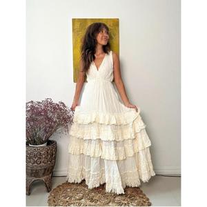 Cotton Maxi <b>Dress</b> Casual Summer Natural Waistline <b>Maternity</b> Sleeveless <b>White</b> Wedding Beach <b>Dress</b> - Product Image 3