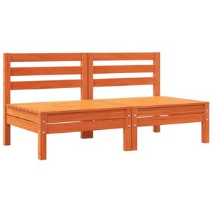 Canapé de jardin en bois de pin massif et tissu Oxford, finition brun ciré et crème, mobilier d'extérieur élégant - Product Image 4