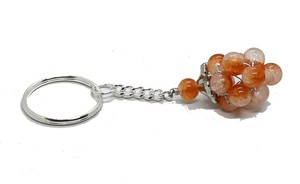 พวงกุญแจคริสตัลคุณภาพสูง หินอะเวนเจอรีนสีแดง รูปองุ่น หินธรรมชาติ ลูกปัดหินบำบัด พวงกุญแจของขวัญสำหรับผู้หญิง - Product Image 4