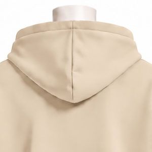 Beige Mens <b>Full</b> <b>Zip</b> Hoodie Chenille Letter Patch Heavyweight Fleece Oversized Casual Streetwear <b>Sweatshirt</b> with Kangaroo Pockets - Product Image 4