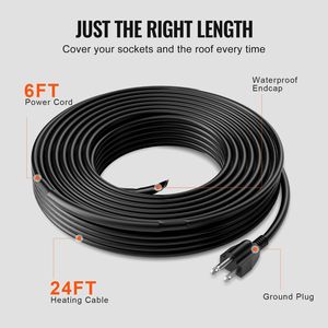 Nastro Riscaldante Antigelo per Grondaie da 24FT 5W/FT per Sciogliere Neve e Ghiaccio sul Tetto - Product Image 5