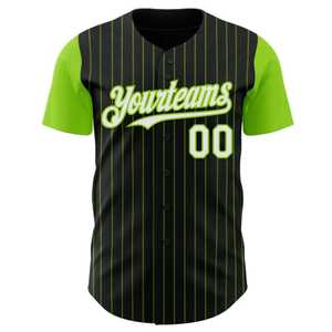 Camiseta de Béisbol para Hombre Yourteams, Negra y Amarilla, Manga Corta, Cierre de Botones, Absorbe la Humedad, Transpirable, Secado Rápido, Deportiva - Product Image 3
