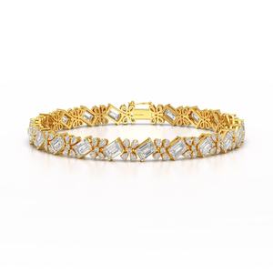 Pulsera de Plata con Diamantes Cultivados en Laboratorio para Mujer, Diseño Moderno, Diamantes en Forma de Pera Esmeralda, Color DEF, Claridad VVS/VS, 15 Gramos, 12.05 Quilates - Product Image 4