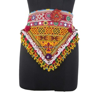 Vintage Belt Belly Dance Bead Afghani Traditional Waist Belt Kuchi Tribal BB091 <b>Old</b> Banjara Real Vintage Handmade Beaded Belts - Product Image 1