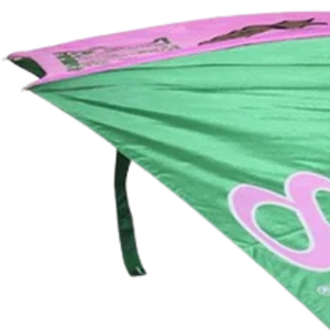 Paraguas de Golf Jumbo AKA, Resistente al Viento, Extragrande, Verde y Rosa, Doble Toldo con Escudo Bordado - Product Image 3