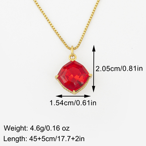 Collar de Lujo con Piedras Preciosas Hipoalergénicas QIKU Wholesale <span class=keywords><strong>2026</strong></span>, Zirconia Roja, Elegante y Moderno, para Bodas y Citas, para Mujer - Product Image 3