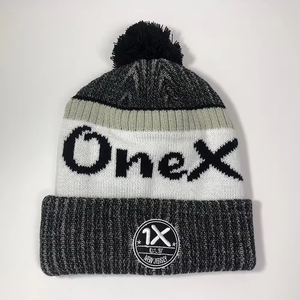 ODM Luxury Quality Ribbed Warmer Custom Knitted Hat Adults Jacquard Acrylic Bobble Caps Embroidery Pom Pom Thick Beanie Hats - Product Image 3