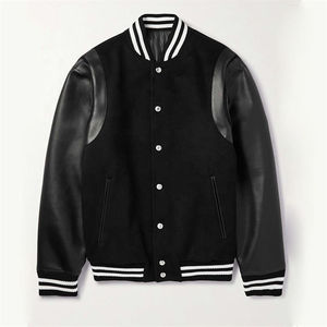 Men's Stand Collar Satin Varsity <b>Jacket</b> with Canvas Fabric Custom Logo Front Quick Dry Breathable Wholesale Price - Product Image 4