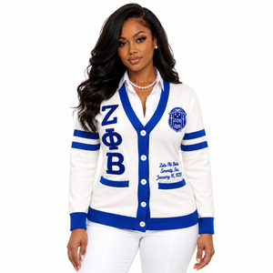 Pull cardigan en acrylique fin à col en V pour femme Zeta Phi Beta Winter - Product Image 2