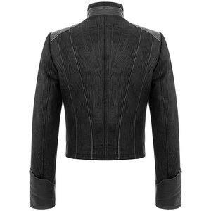 Men's Steampunk Short <b>Jacket</b> Black <b>Gothic</b> 95% Polyester 5% Spandex Leather Rivet Studs <b>Jackets</b> 2026 - Product Image 2