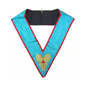 Collar Masónico Tradicional de Memphis Misraim - Azul Cielo Moiré - Collar Ceremonial Azul Cielo - Product Image 1