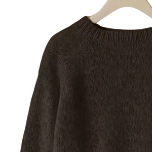 Pull en tricot épais noir, pull oversize à col rond pour femme, pull d'hiver à manches longues, séchage rapide - Product Image 4