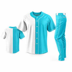 Conjunto de Uniforme de Béisbol Personalizado, 100% Poliéster, Cierre de Botones, Manga Corta, Pantalones Deportivos - Product Image 2