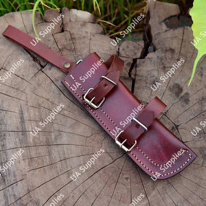 Étui personnalisé pour couteau à crêpes en cuir de vachette premium, pochette horizontale pour couteau pliant à porter à la ceinture, EDC, faible MOQ, prêt pour la vente en gros - Product Image 6