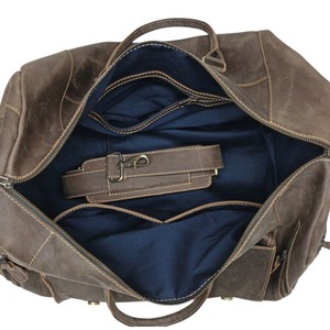 Vintage Crazy Horse Leather Duffle Bag <b>Men</b> Travel Weekender Overnight Gym Carry <b>On</b> Bag Custom Genuine Leather Luggage Bag - Product Image 3