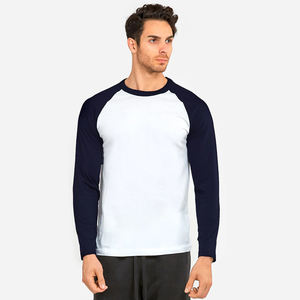 T-shirts de baseball pour hommes les plus vendus, personnalisés, imprimés en sérigraphie, col rond, manches longues, 100% coton, 200g, OEM - Product Image 5