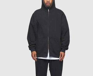 Sudadera con capucha y cremallera completa de algodón a la moda, ajuste slim, para hombre, fabricante de sudaderas con cremallera de alta calidad, unisex, casual - Product Image 2
