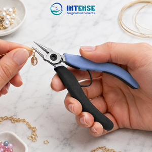 Pince de précision professionnelle pour la fabrication de bijoux, à mâchoires courbées, poignée ergonomique, action à ressort, outil de façonnage de fil - Product Image 4