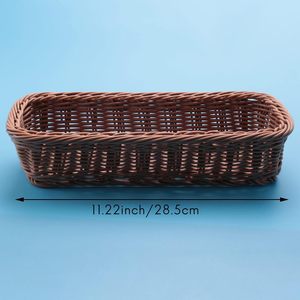 Best Seller High Quality Storage <b>Basket</b> <b>Plastic</b> Rattan Top Choice Modern Luxury Eco-Friendly Multifunction Box Utensil Organizer - Product Image 4