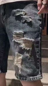 Shorts en jean pour hommes, coupe décontractée, légers, respirants, style streetwear, taille mi-haute, fermeture boutonnée, en denim de coton, service OEM, vente en gros, pas cher - Product Image 3