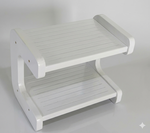 White Wooden Two Tier <b>Step</b> Stool <b>For</b> Kids And Adults Multi Purpose Anti Slip Bathroom Toddler Stool <b>For</b> <b>Kitchen</b> Sink Potty Train - Product Image 1