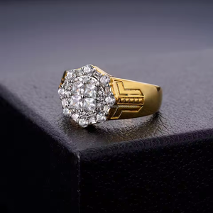 Personalizable VVS redondo princesa Moissanite boda anillo de compromiso chapado en oro diamante probador joyería fina regalo para hombres mujeres - Product Image 2