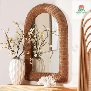 Miroir bohème, arqué, brun naturel Dimensions : 24,00'' L x 2,50'' d'épaisseur x 35,40'' H - Product Image 3