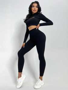 Conjuntos Deportivos para Mujer, Ropa de Gimnasio, Fitness, Yoga, Ropa Deportiva, Conjuntos de Ropa Deportiva para Mujer, Ropa de Entrenamiento con Cintura en V para Mujer - Product Image 2