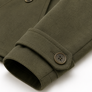 Chaqueta Corta Casual Personalizada para Mujer, Estilo Gabardina, Cierre de Botón, Mangas Largas, Tela de Forro Polar, Resistente al Viento y Transpirable - Product Image 2
