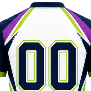 Manufacturer Custom White Purple Green Sublimated Volleyball Jersey Short Sleeve Sports Uniform Shirt Team Training Apparel - Product Image 6