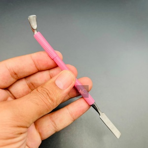 Professional Stainless Steel Double Ended Cuticle Pusher Cuticle Remover <b>Tool</b> with Pink Handle Nail Cleaner Manicure <b>Pedicure</b> - Product Image 2