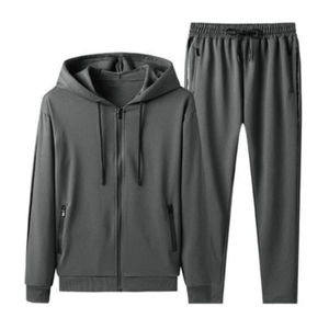 Chándal Unisex Marrón con Capucha, Manga Larga, Color Sólido, Informal, para Otoño, Material de Algodón, Cierre con Cordón, Corte Regular - Product Image 4