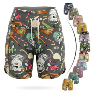Shorts de sport taille haute pour la remise en forme, design par sublimation, imprimé, style cycliste, extensibles, respirants, pour l'entraînement et la course, OEM ODM - Product Image 1