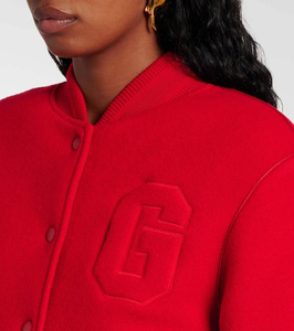 Veste en tricot courte rouge pour femme, manches longues, col montant, vêtement d'extérieur décontracté, style automne, tissu polyester doux - Product Image 4