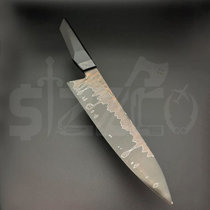 OEM Custom Copper Carbon Steel Santoku Kitchen Slicing Knife Handmade <b>BBQ</b> Meat Carving Chef Knife Wood Handle Ideal Gift - Product Image 3
