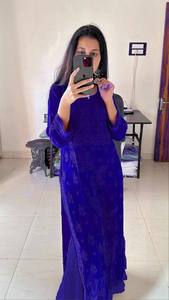 Ensemble Kurti et pantalon long brodé en Georgette avec dupatta en dentelle GPO, élégant, entièrement cousu, tenue ethnique de soirée, tailles S à 3XL - Product Image 5