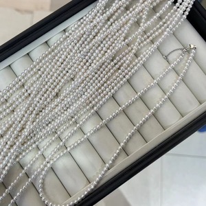 Collar de Perlas de Agua Dulce Redondas de 3-4 mm de Alta Calidad, Collar de Plata Pura para Bebé - Product Image 2