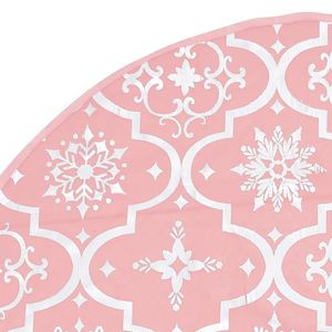 Lusso 4 ft tessuto rosa albero di natale gonna festiva decorazioni natalizie con disegno calzino - Product Image 6