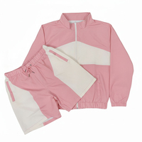 Chándal Deportivo para Adultos, Color Verde con Bloques de Color, Estampado, Talla Grande, Manga Larga, Cuello Alto, Estilo Deportivo, Poliéster de Peso Medio, Ropa de Otoño