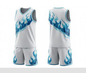 Ensemble de basket-ball professionnel, design sublimé, maillot et short en polyester respirant et à séchage rapide, vêtements de sport d'équipe pour hommes, femmes et jeunes - Product Image 2