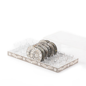 Exquisitos Juegos de Nácar Recién Llegados que Incluyen Bandeja, Soporte para Tartas, Posavasos y Bandejas de Servir de Nácar para Tiendas de Chocolate Árabes - Product Image 1