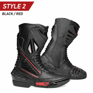 Bottes de moto en cuir pour la course avec des caractéristiques de protection élevées, fermeture éclair latérale YKK + Velcro, sliders de bout modernes pour la course/sport touring - Product Image 3