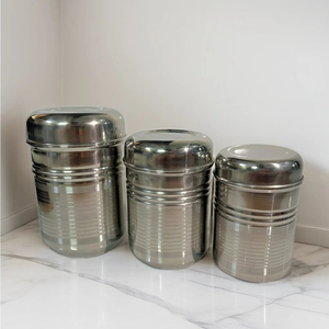 Ensemble de boîtes en métal doré martelé faites à la main de haute qualité, forme ronde, pour le rangement dans la cuisine, avec couvercle, pour thé, café, sucre, prix avantageux - Product Image 4